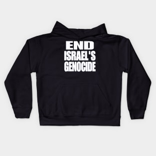 End Israel's GENOCIDE - White - Front Kids Hoodie